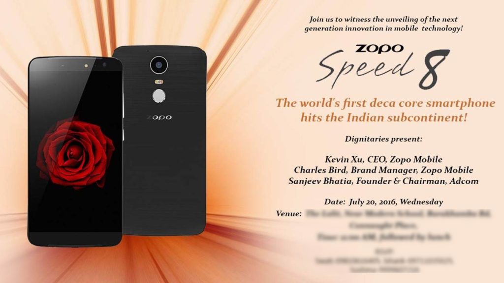 Zopo Speed 8 launch invite
